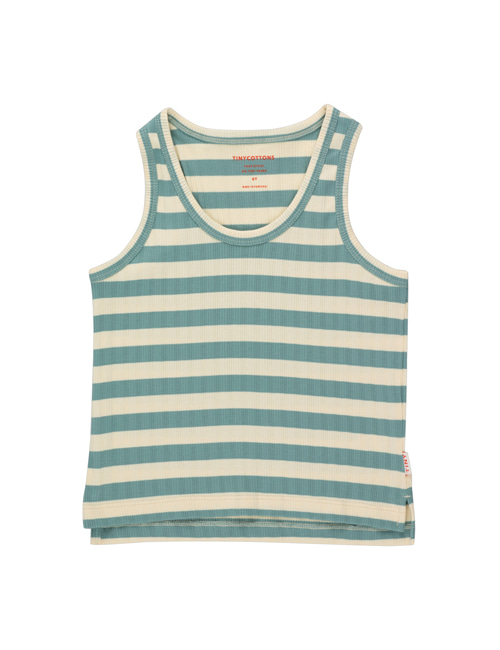 [TINY COTTONS]  STRIPES TANK TOP _ pastel yellow/light teal[4Y, 10Y]