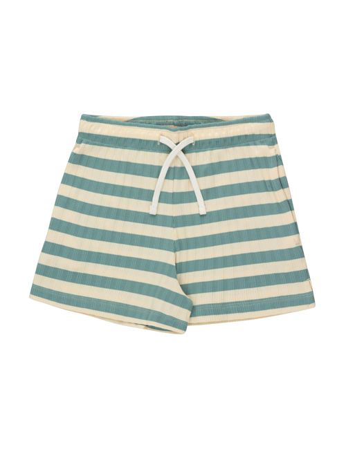 [TINY COTTONS]  STRIPES SHORT _ pastel yellow/light teal[8Y]
