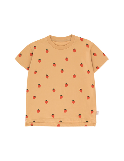 [Tiny Cottons]“STRAWBERRIES” TEE _ toffee/red