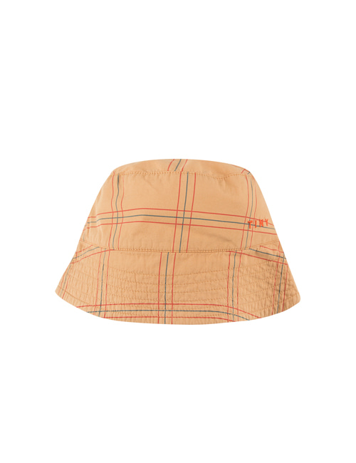 [Tiny Cottons]CHECK BUCKET HAT _ toffee/red