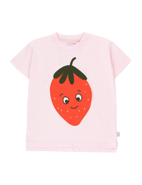 [Tiny Cottons]“STRAWBERRY” TEE _ light pink/red