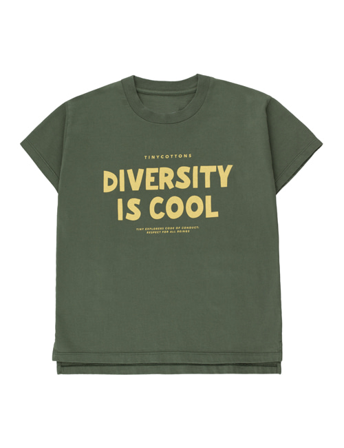 [TINY COTTONS]  DIVERSITY IS COOL TEE dark green/bamboo yellow