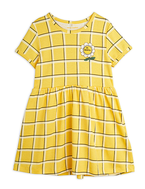 [MINI RODINI]  Check ss dress  _ Yellow