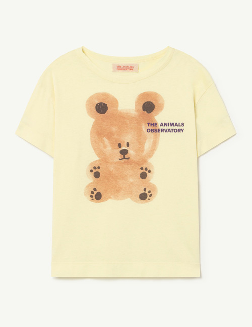 [T.A.O]  ROOSTER KIDS+ T-SHIRT Yellow_Pink Bear