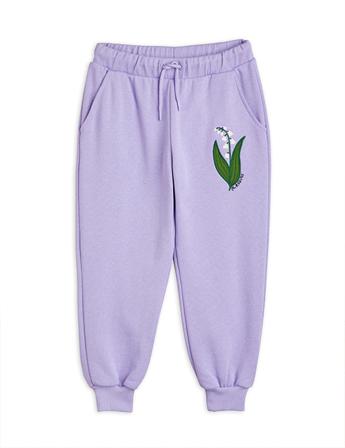 [MINI RODINI] Lily of the valley emb sweatpants _ Purple