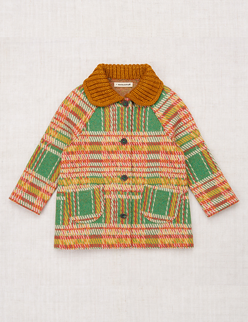 [MISHA AND PUFF] Boiled Wool Coat _ Bottle Green Kitchen Plaid [4Y, 6Y]