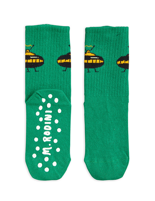 [MINI RODINI]  Ufo sock anti slip _ Green [24/27, 28/31, 32/35]