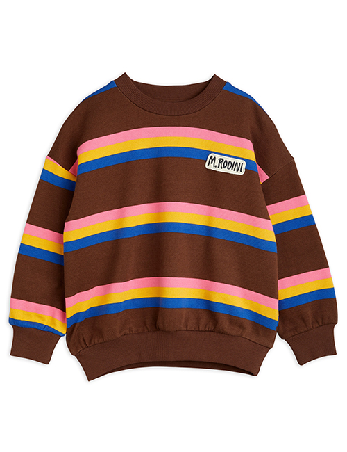 [MINI RODINI]  Stripe sweatshirt _ Brown [104/110, 140/146]