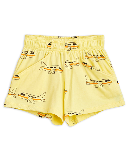 [MINI RODINI]  Airplane aop shorts _ Yellow [116/122,128/134,140/146]