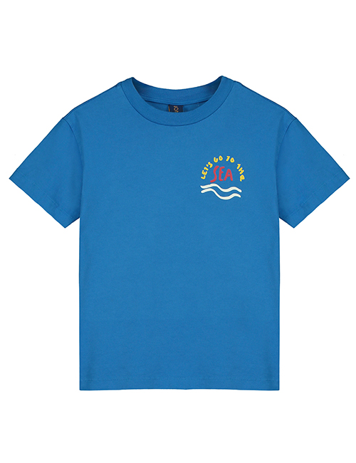 [BONMOT]  T-shirt under water life _ Fresh blue [6-7Y]