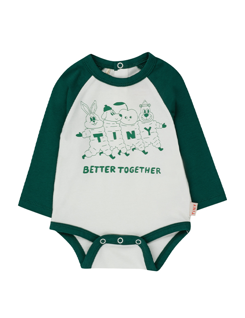 [TINY COTTONS]  BETTER TOGETHER BODY_light cream/dark green [9M, 18M]