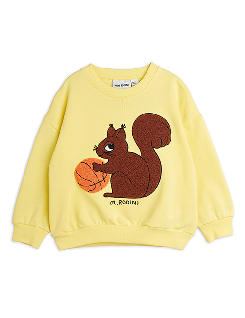 [MINI RODINI]Squirrel chenille emb sweatshirt _ Yellow [104/110, 116/122, 128/134]