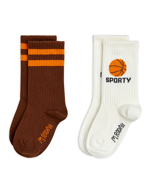 [MINI RODINI]Basketball 2-pack socks _ Multi