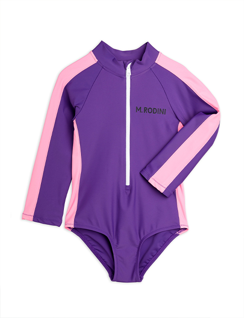 [MINI RODINI]Stripe ls uv swimsuit _ Purple [ 92/98, 104/110, 116/122, 128/134]