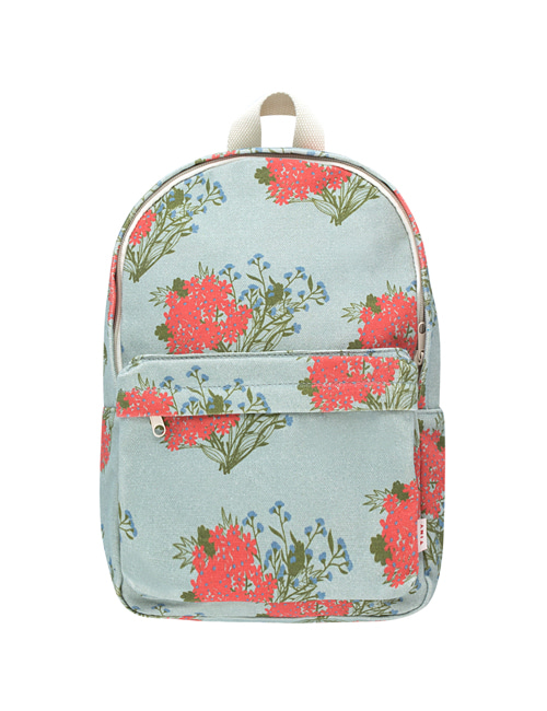 [Tiny Cottons] “FLOWERS” BACKPACK _ sea green/red