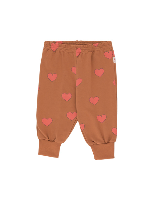 [Tiny Cottons] “HEARTS” SWEATPANT _ cinnamon/light red