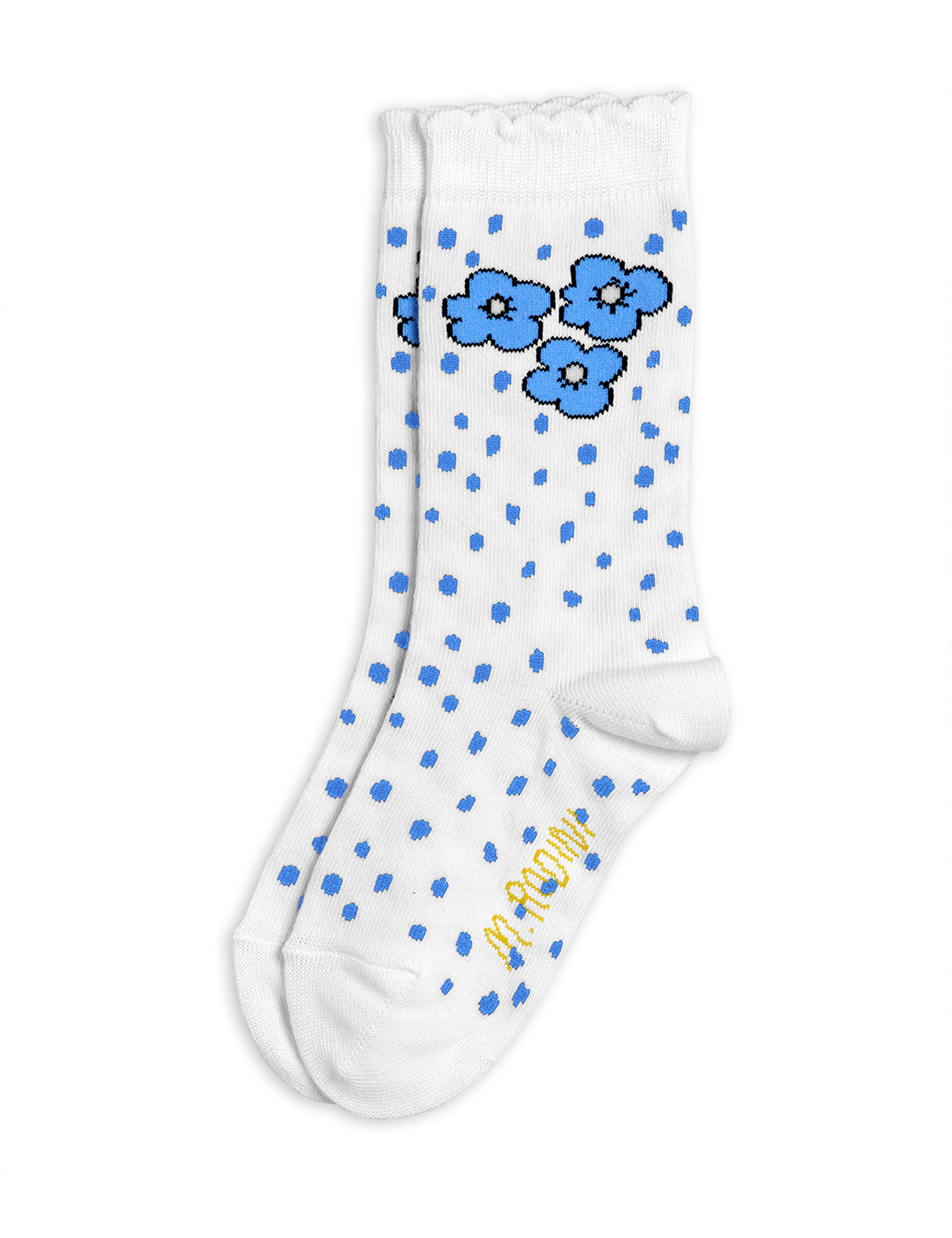 [MINI RODINI]Winterflower scallop socks _ White