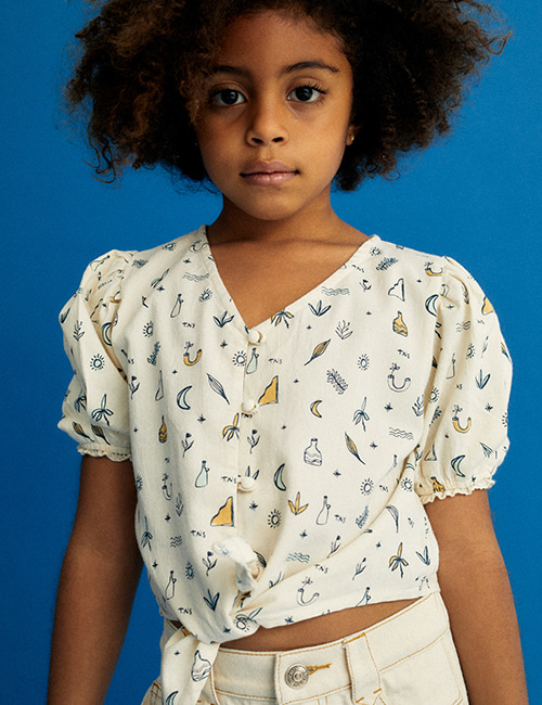 [THE NEW SOCIETY]  ALL THE THINGS BLOUSE _ ALL THE THINGS PRINT [4Y, 6Y, 8Y, 10Y, 12Y]