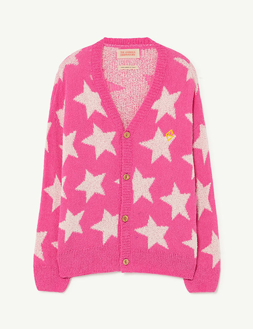 [T.A.O]  STARS RACOON KIDS CARDIGAN _ Pink Logo [6Y]
