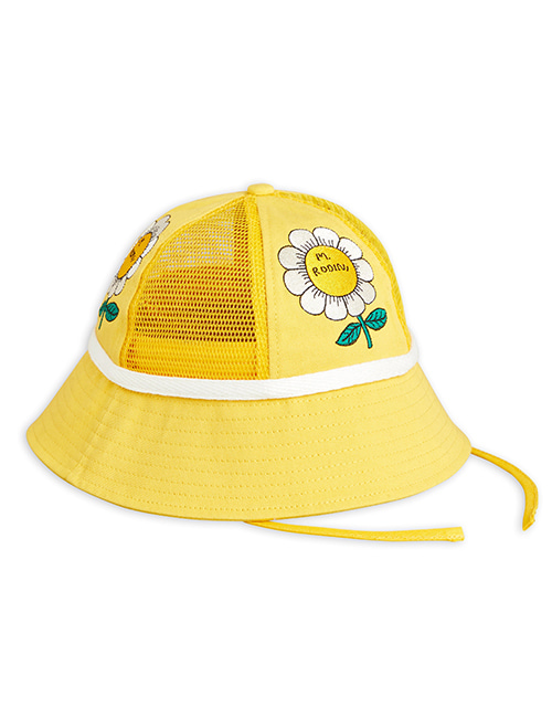 [MINI RODINI]  MR flower mesh sun hat _ Yellow
