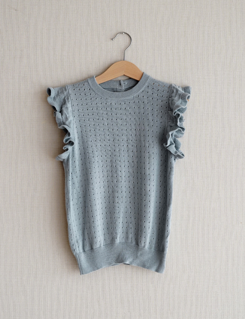 [MES KIDS DES FLEURS] sleeveless  sweater _ Sky blue [M . L]