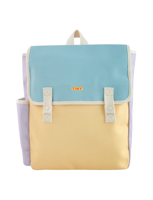 [TINY COTTONS]  COLOR BLOCK BACKPACK _ canary/cadet blue