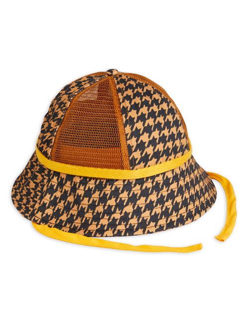 [MINI RODINI]Houndstooth mesh sun hat [44/46]
