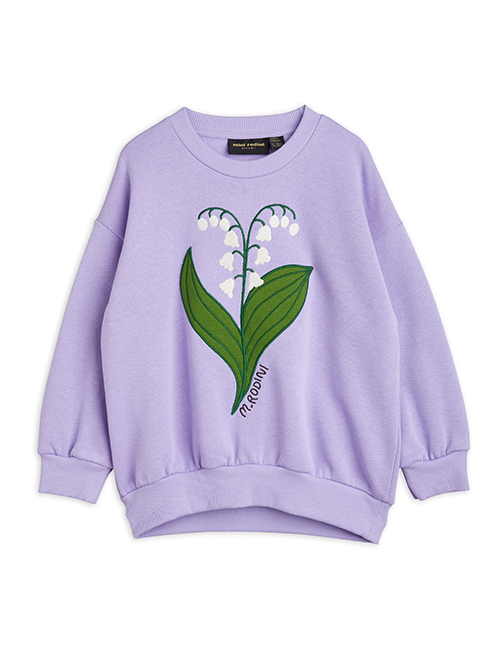 [MINI RODINI] Lily of the valley emb sweatshirt _ Purple
