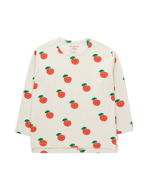 [TINY COTTONS] APPLES TEE _ sandstone/deep red