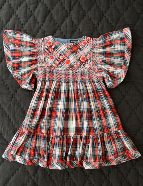 [BONJOUR DIARY] ROASALIE DRESS _ Red check [6Y,8Y]