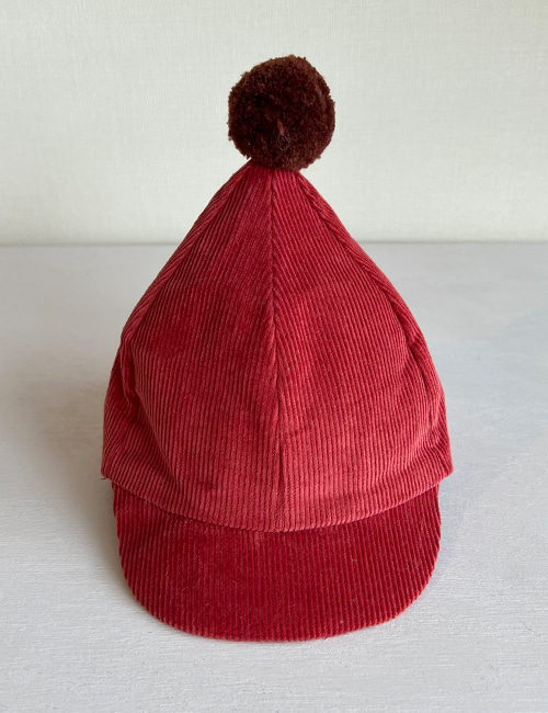 [MES KIDS DES FLEURS]baseball cap with pompom _ Red