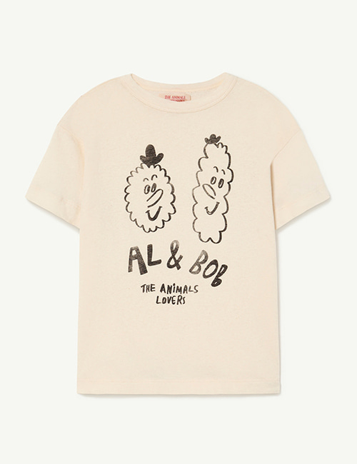 [The Animals Observatory] Recycled Raw White Rooster Friends T-Shirt[4Y,6Y,10Y,14Y]