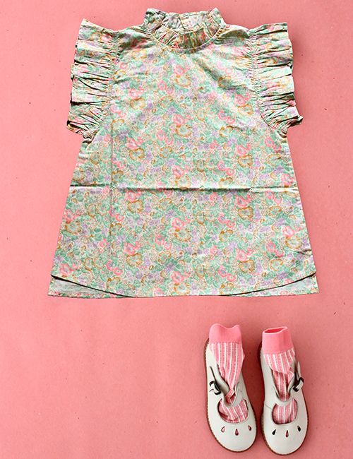 [BONJOUR DIARY] TOP WITH FLOUNCE without the city name  _ Pastel garden [2-3Y,4Y,8Y,10Y,12Y]
