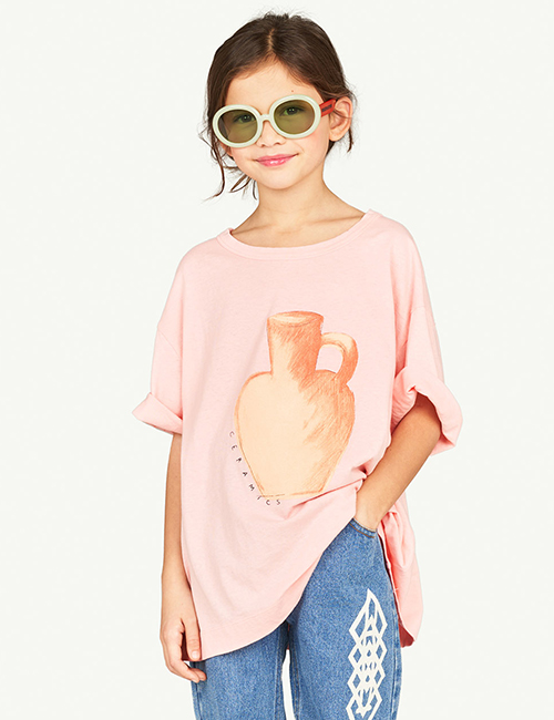 [The Animals Observatory]  ROOSTER OVERSIZE KIDS T-SHIRT Pink [2Y, 3Y, 10Y]