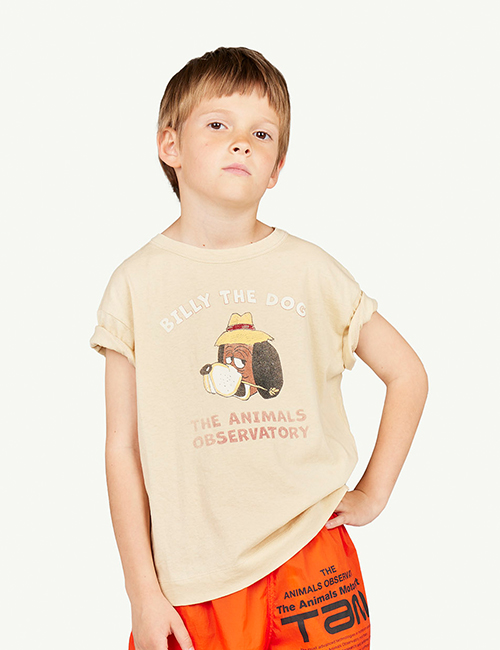 [The Animals Observatory]  ROOSTER KIDS T-SHIRT Beige [3Y, 4Y]
