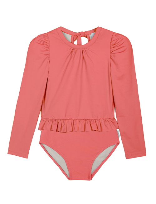 [MIPOUNET] MACARENA LONG SLEEVE SWIMSUIT _ CORAL [4Y, 6Y, 10Y]