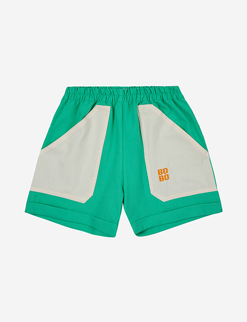 [BOBO CHOSES] Contrast pocket woven shorts _ GREEN [4-5Y, 6-7Y,10-11Y]